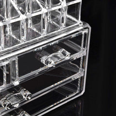 Organisateur maquillage transparent 20 emplacements cosmétiques 17,5x22,5x13,5