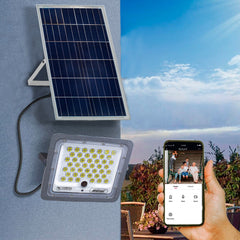 Phare LED 450W avec app Wi-Fi pour caméra surveillance à charge solaire Q-SX77