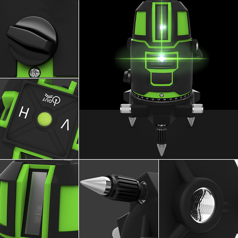 Niveau laser à nivellement automatique Faisceau vert horizontal multiligne 360°
