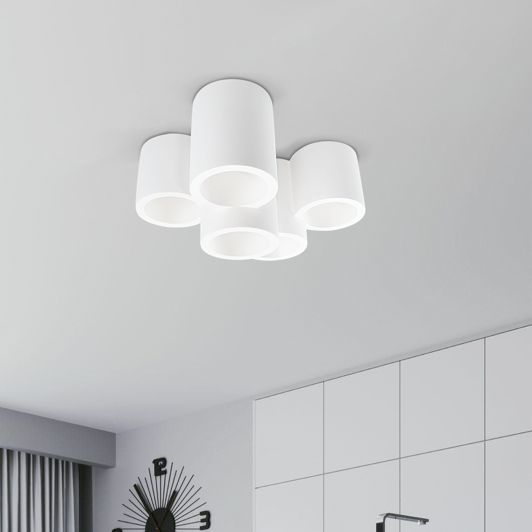 Applique murale en plâtre GS-5027 Plafonniers 5 cylindres GU10 à peindre
