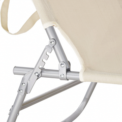 Lit en Textilene 281014 Dossier réglable BEIGE Tube 18 mm avec Parasol