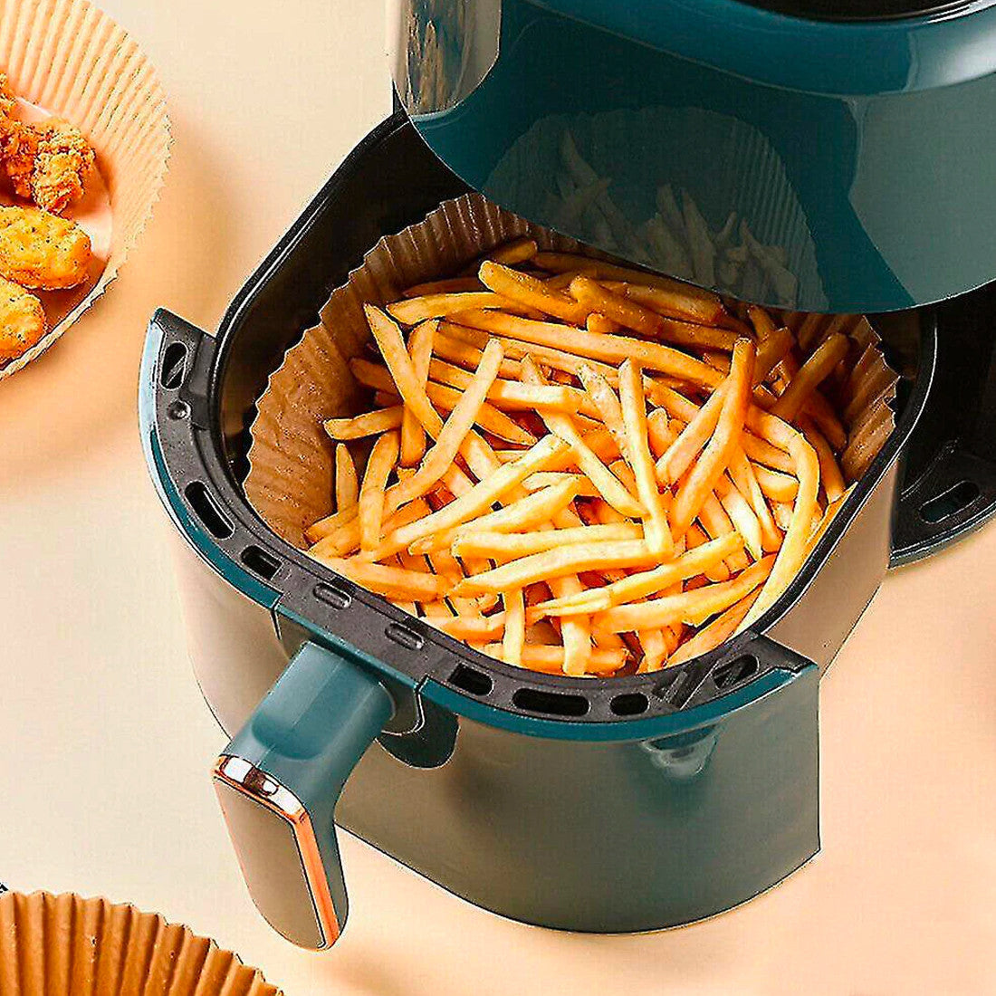 Papier cuisson pour Air Fryer 50 pcs rond 20cm antiadhésif et silicone