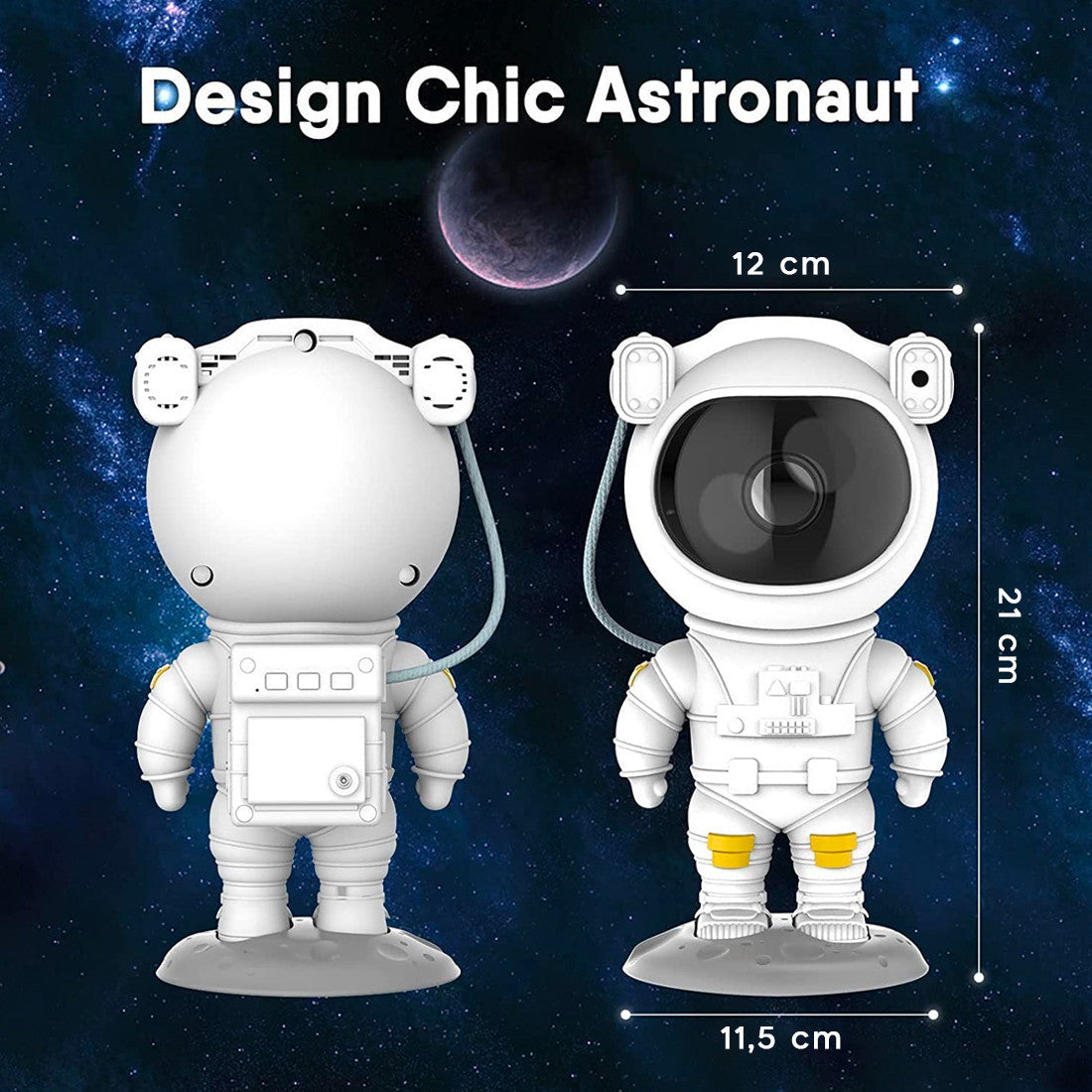Projecteur LED astronaute étoiles et galaxies avec télécommande Enfants