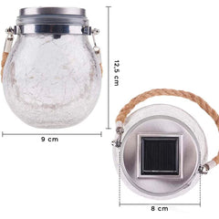 Lanterne d'extérieur à charge solaire 2 pcs. Pot sphère en verre avec mini LED