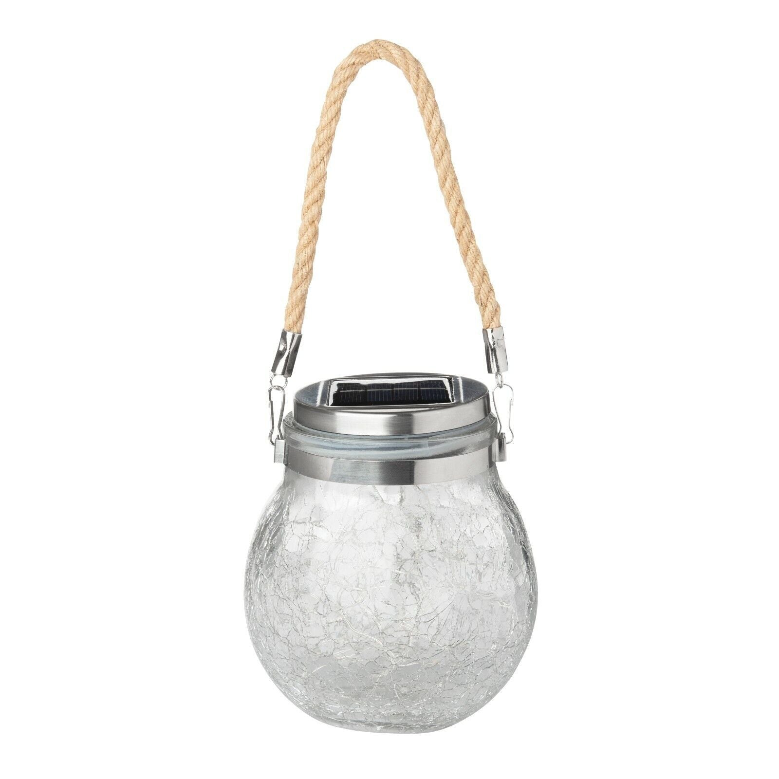 Lanterne d'extérieur à charge solaire 2 pcs. Pot sphère en verre avec mini LED