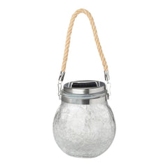 Lanterne d'extérieur à charge solaire 2 pcs. Pot sphère en verre avec mini LED