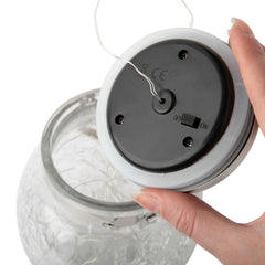 Lanterne d'extérieur à charge solaire 2 pcs. Pot sphère en verre avec mini LED
