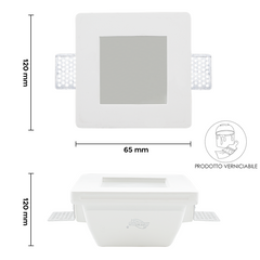 Douille en plâtre rétractable GS-5003 Square White Encastré GU10 Attack