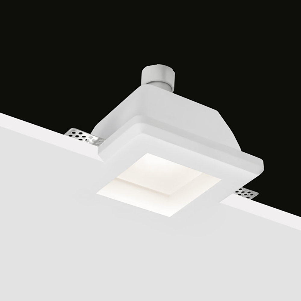 Douille en plâtre rétractable GS-5003 Square White Encastré GU10 Attack
