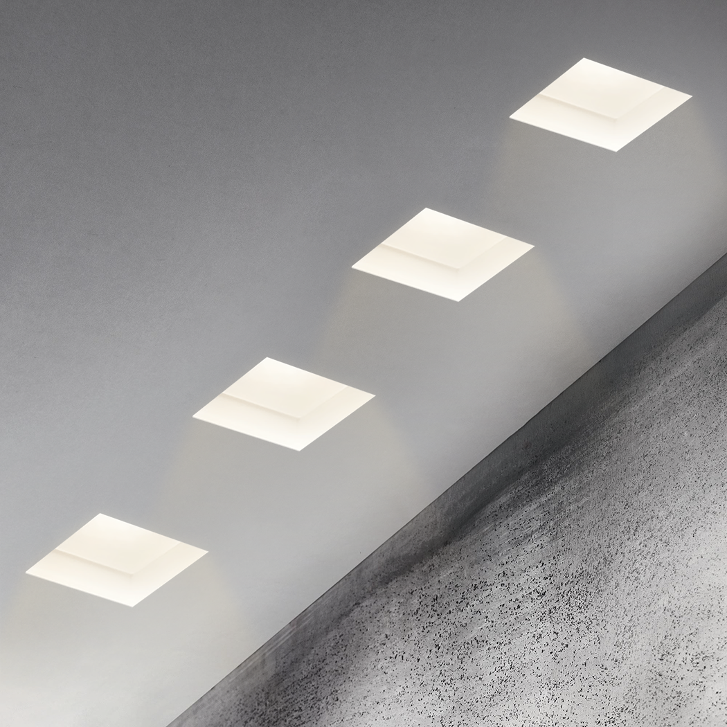 Douille en plâtre rétractable GS-5003 Square White Encastré GU10 Attack
