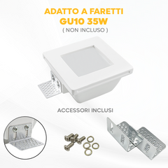 Douille en plâtre rétractable GS-5003 Square White Encastré GU10 Attack