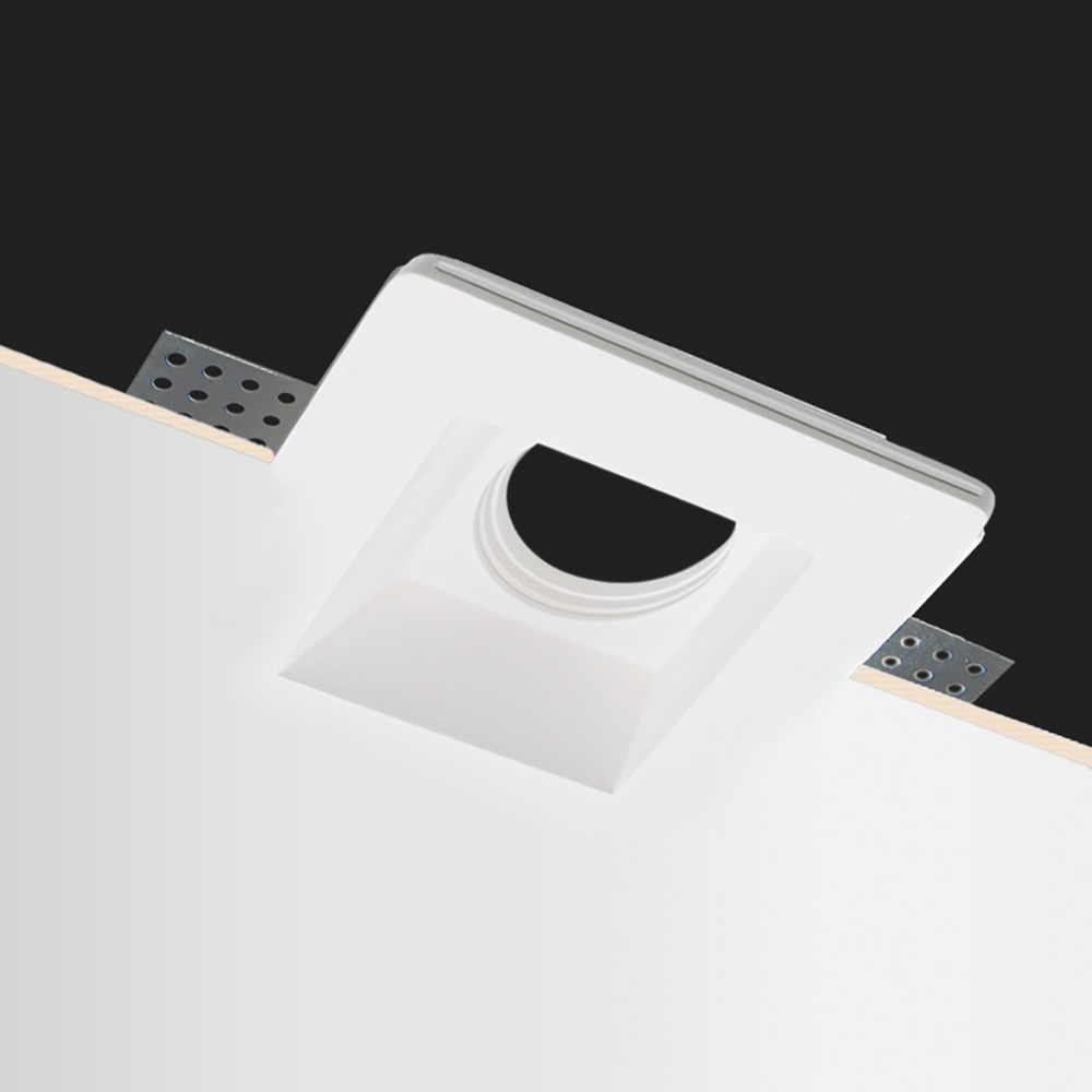 Douille en plâtre rétractable GS-5006 Blanc Carré Encastré GU10 Attaque