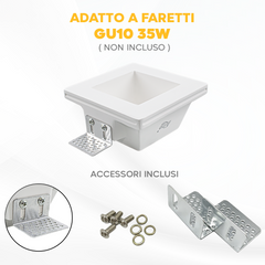 Douille en plâtre rétractable GS-5006 Blanc Carré Encastré GU10 Attaque