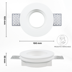 Douille en plâtre rétractable GS-5009 Round White Encastré GU10 Attack