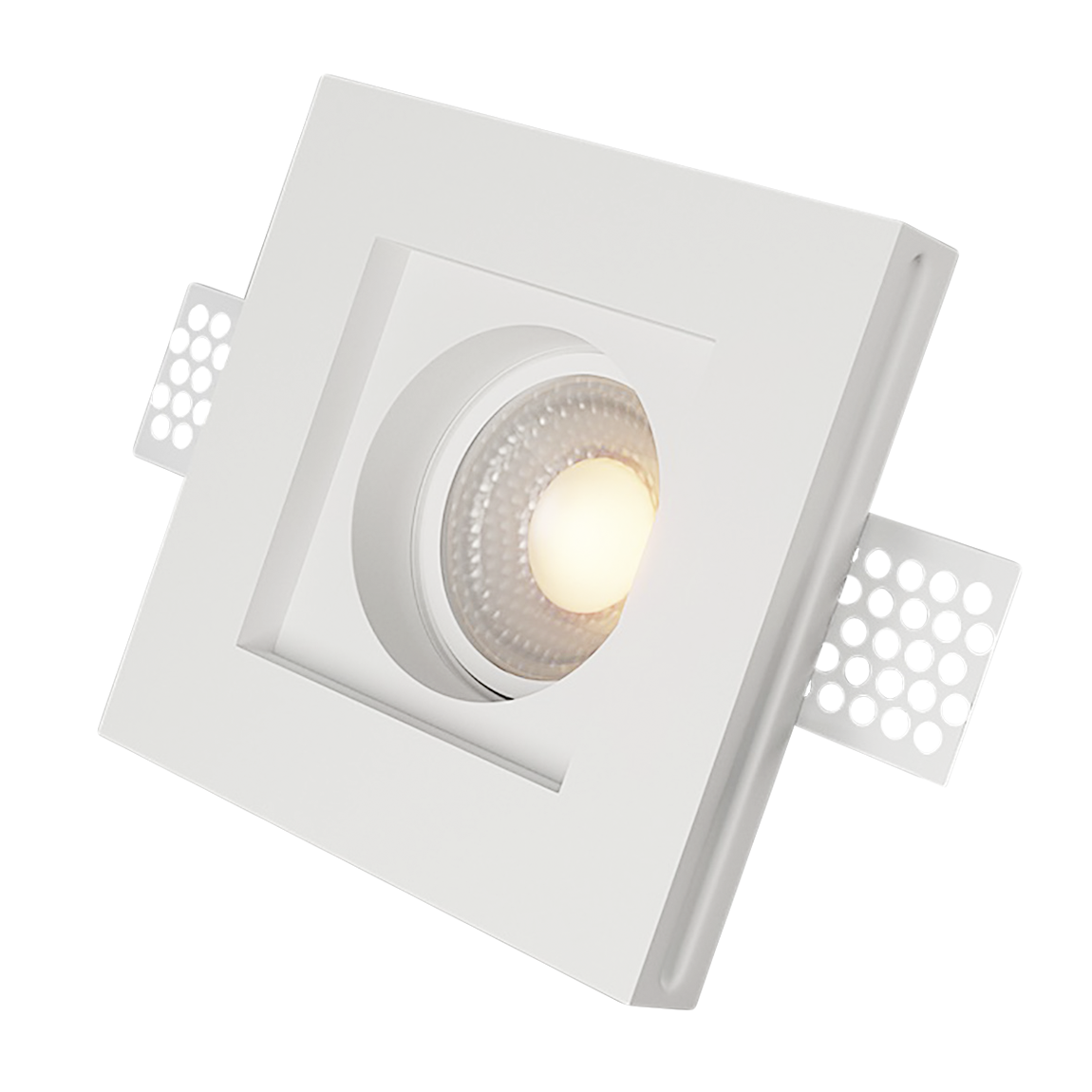 Douille en plâtre rétractable GS-5010 Blanc Carré Encastré GU10 Attaque