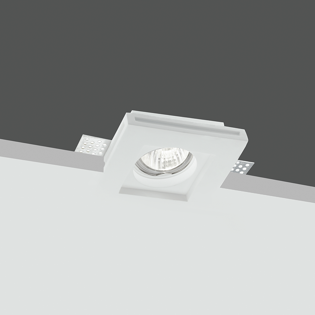 Douille en plâtre rétractable GS-5010 Blanc Carré Encastré GU10 Attaque