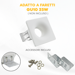Douille en plâtre rétractable GS-5011 Square White Encastré GU10 Attack