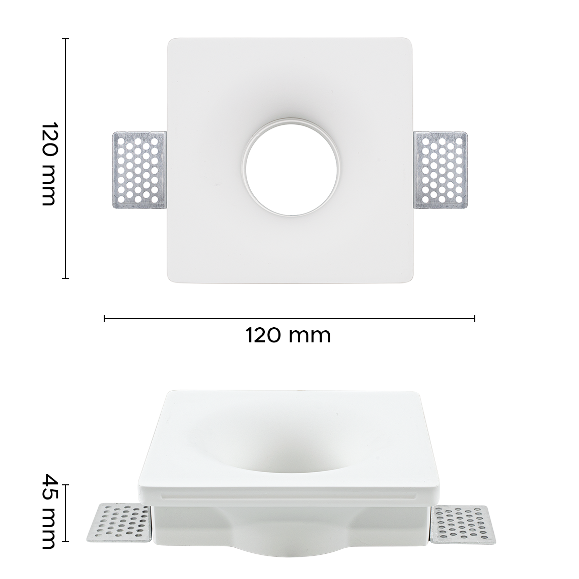 Douille en plâtre rétractable GS-5011 Square White Encastré GU10 Attack