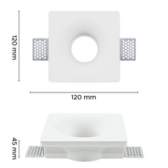 Douille en plâtre rétractable GS-5011 Square White Encastré GU10 Attack
