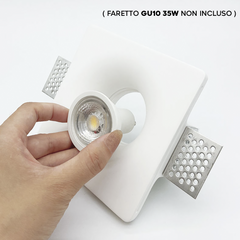 Douille en plâtre rétractable GS-5011 Square White Encastré GU10 Attack