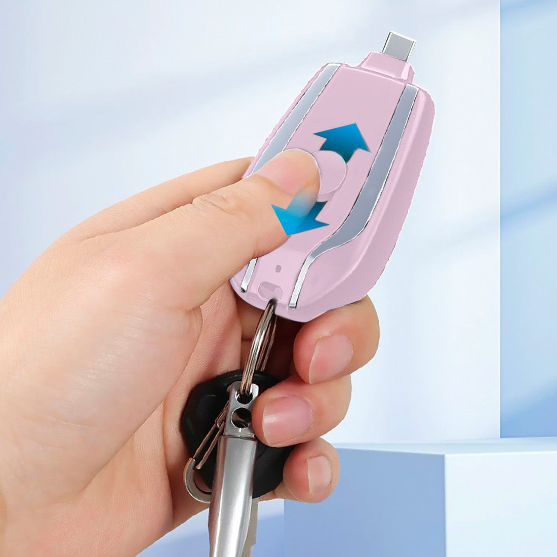 Porte-clés Powerbank 1500mAh USB Lightning Chargeur portable d'urgence
