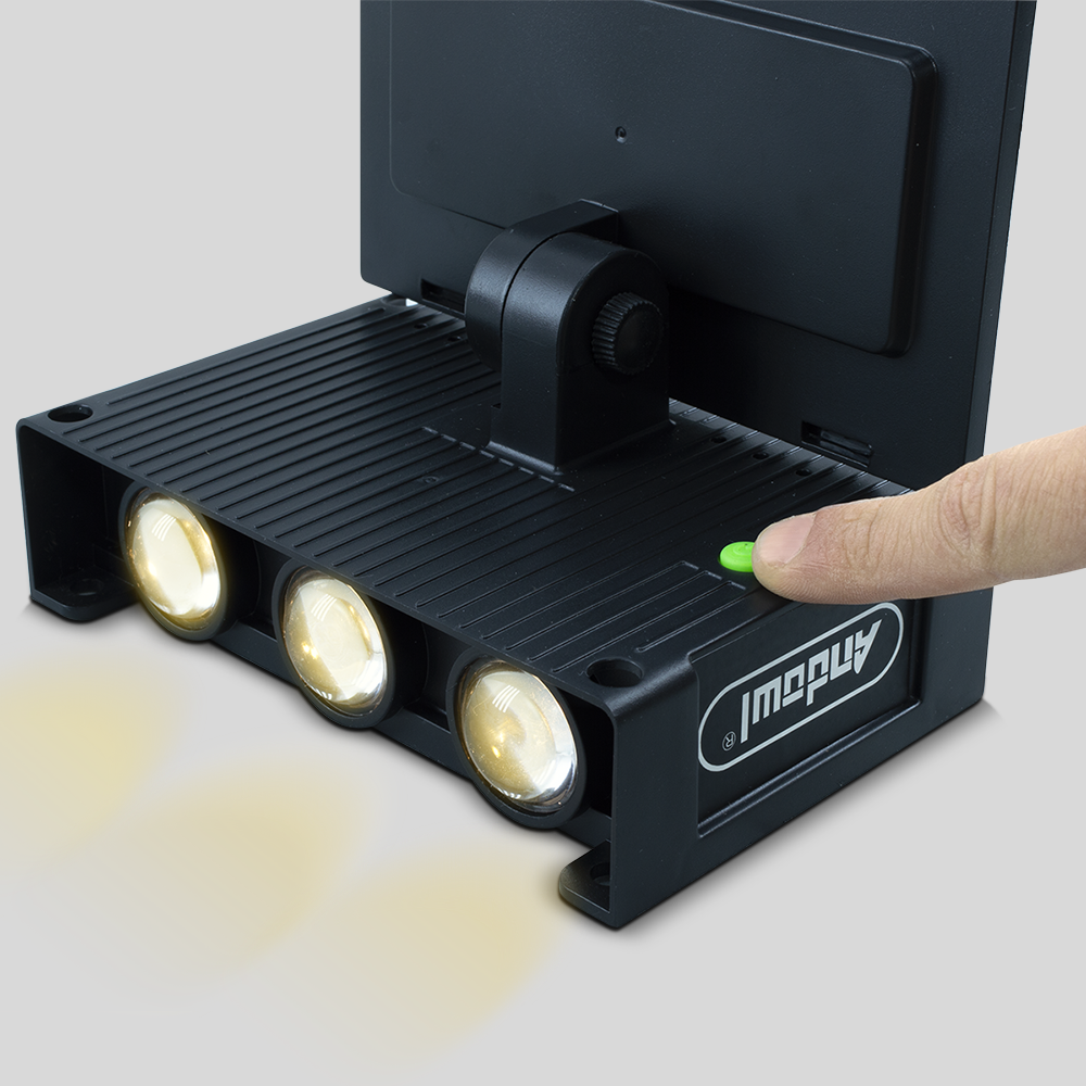 Lampe murale 6 LED avec panneau solaire 7W lumière chaude détecteur de mouvement