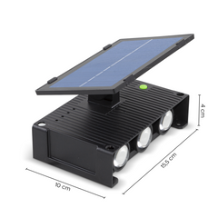 Lampe murale 6 LED avec panneau solaire 7W lumière chaude détecteur de mouvement
