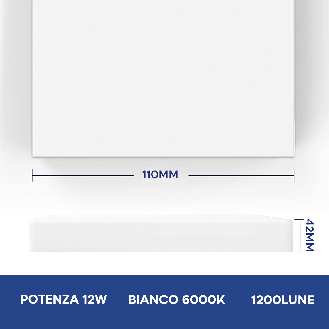 Plafonnier LED 12W Lumière blanche 6000K Lampe carrée d'intérieur