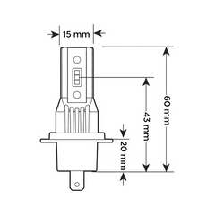 Lot de 2 ampoules LED M9 H7 pour voiture et moto, 1500LM 16W, lumière blanche
