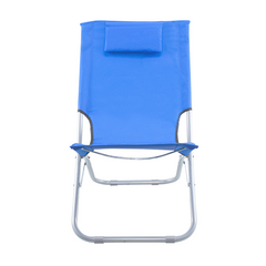 Chaise de plage pliante argent Giga en OXFORD 82x48xh52 cm avec coussin