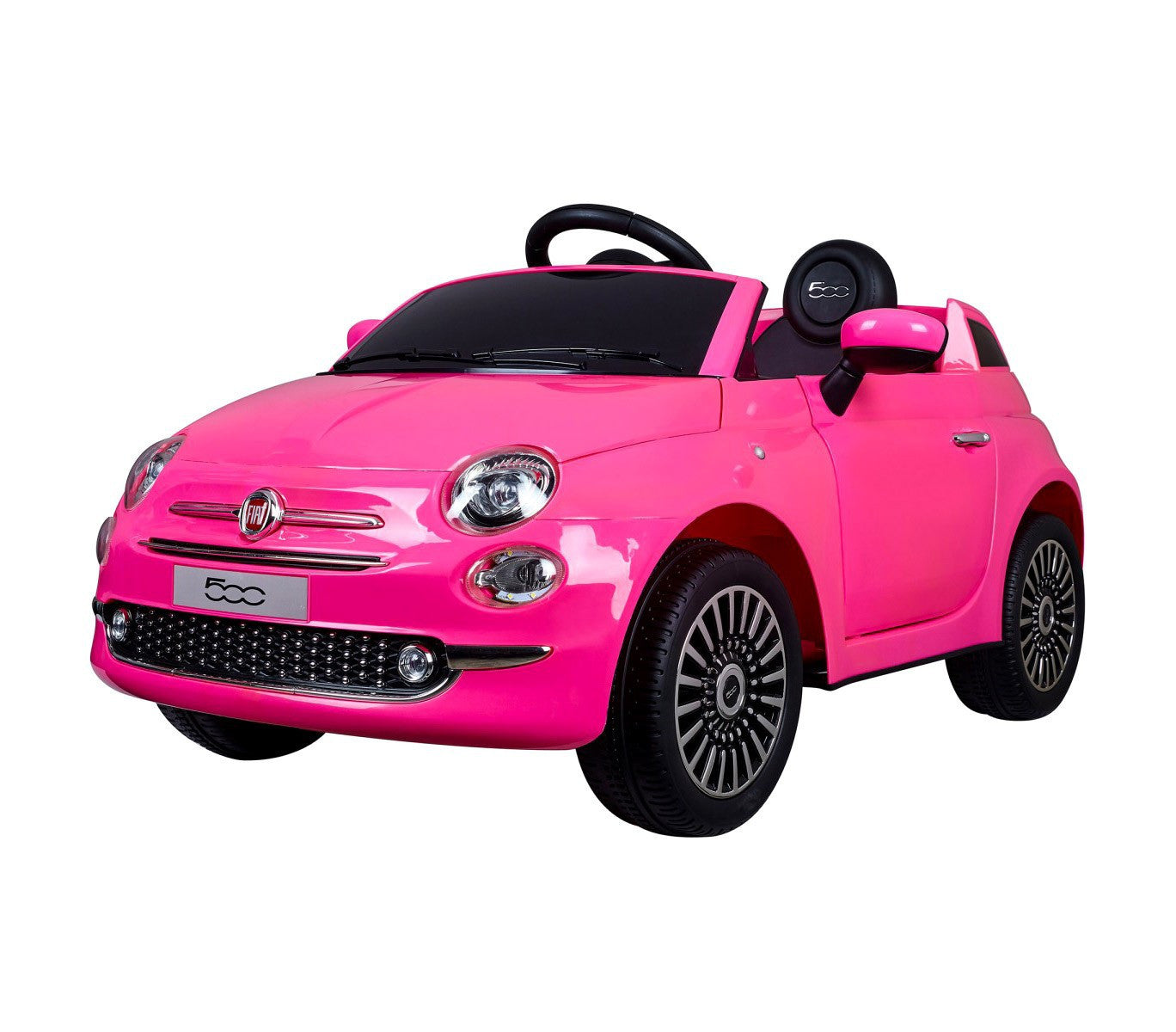 B90106 Voiture électrique pour enfants FIAT 500C siège en cuir 12V télécommandée