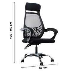 Chaise bureau LEONARDO Fauteuil de direction noir avec appui-tête et accoudoirs