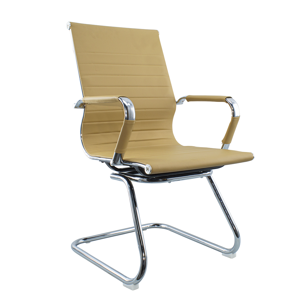 Pack de 2 chaises de salon ou de bureau ISAAC en métal et éco-cuir H95x50x45cm