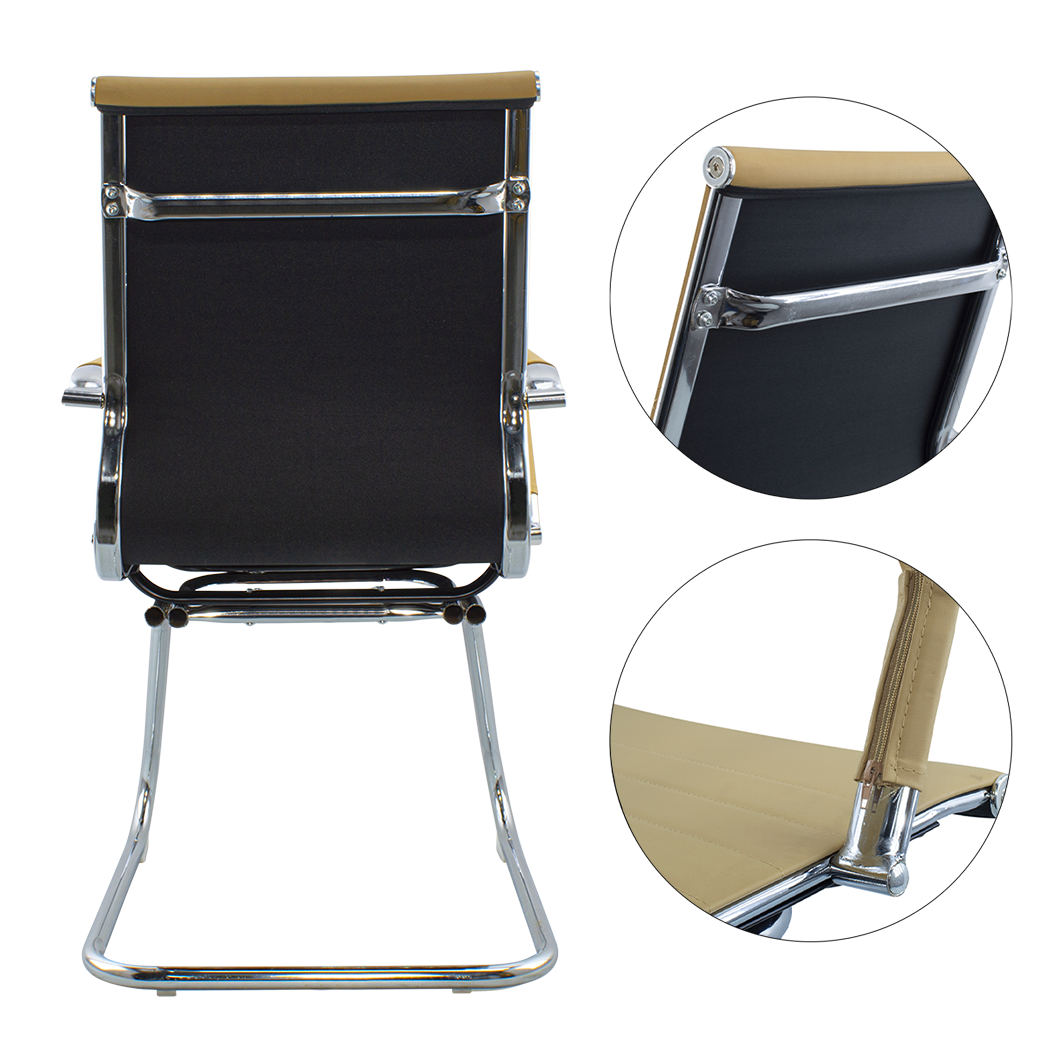 Pack de 2 chaises de salon ou de bureau ISAAC en métal et éco-cuir H95x50x45cm