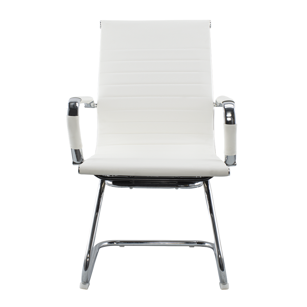 Pack de 2 chaises de salon ou de bureau ISAAC en métal et éco-cuir H95x50x45cm