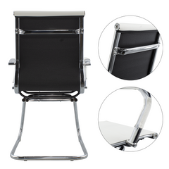 Pack de 2 chaises de salon ou de bureau ISAAC en métal et éco-cuir H95x50x45cm