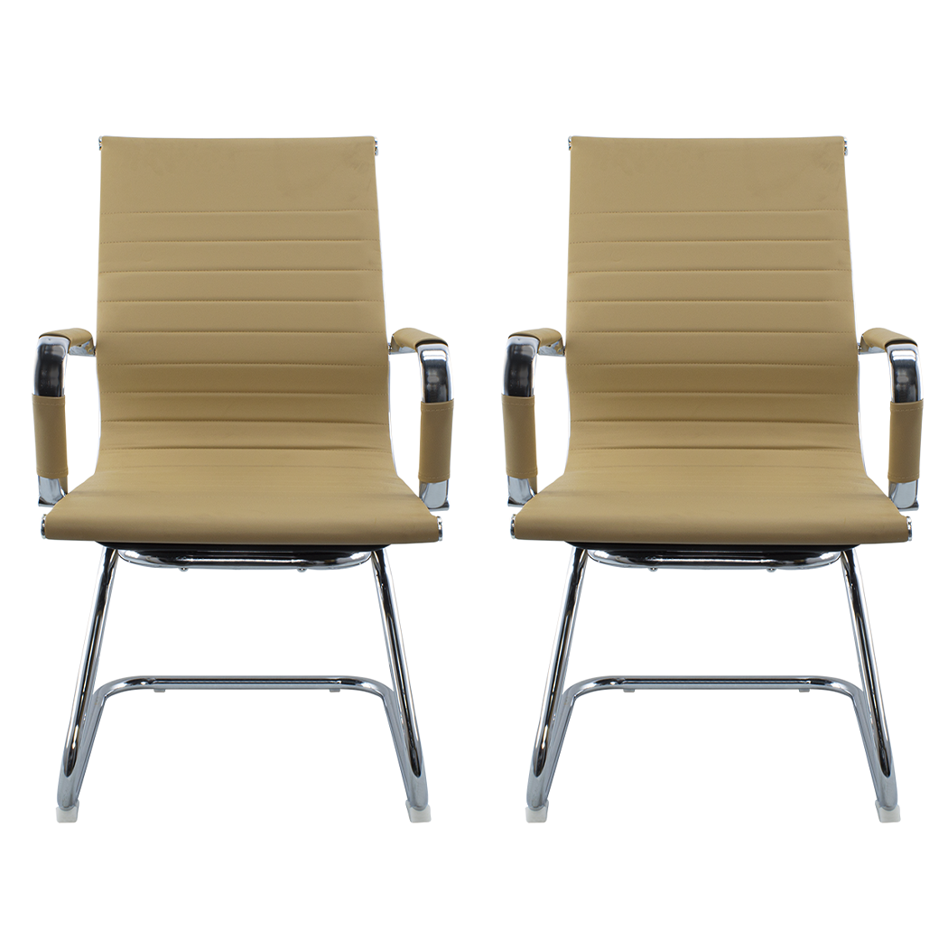 Pack de 2 chaises de salon ou de bureau ISAAC en métal et éco-cuir H95x50x45cm
