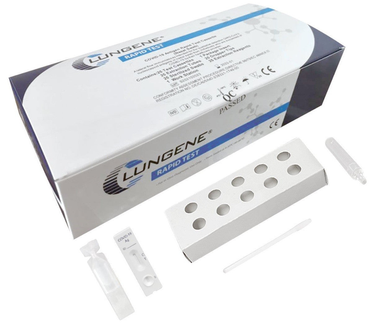 Boîte de 25 tests rapides d'autodiagnostic Covid-19 Clugene.