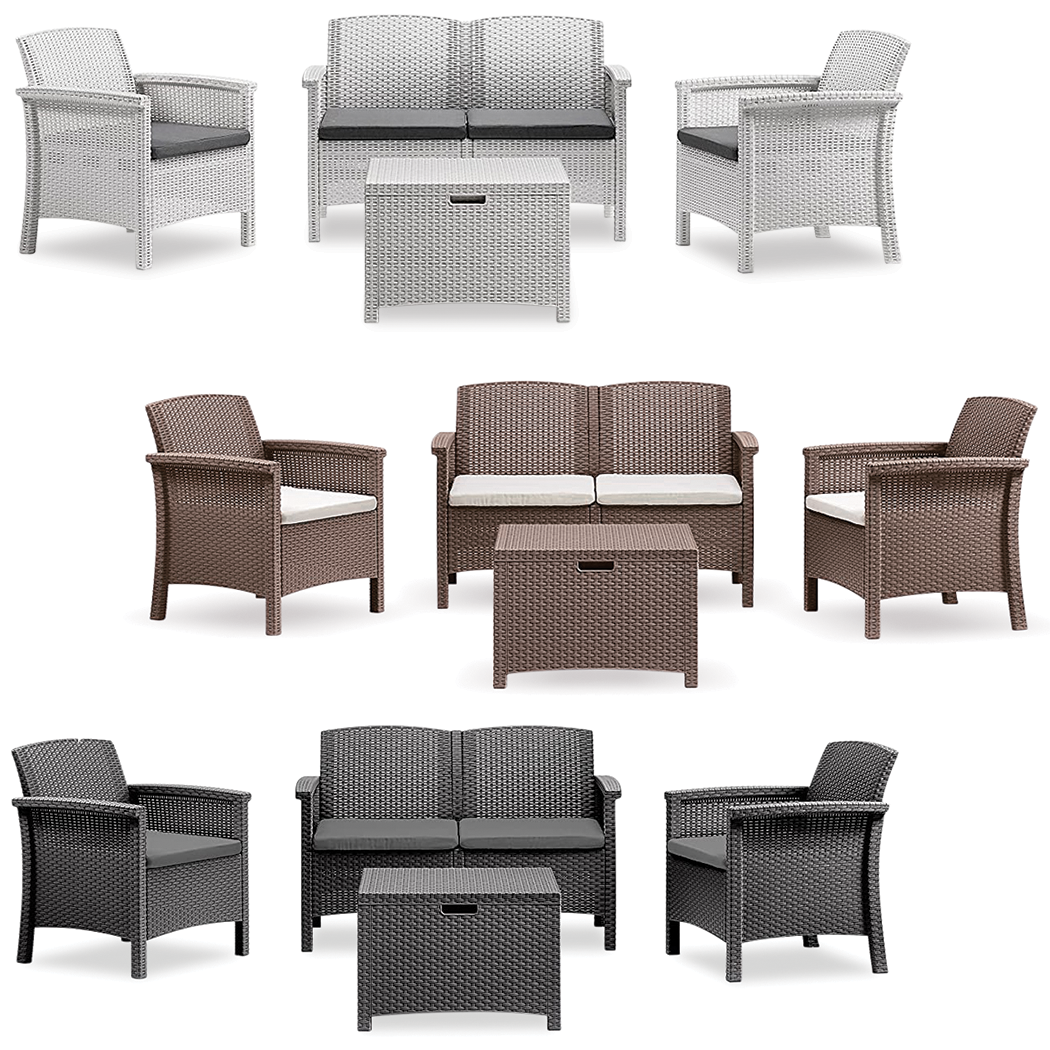 Ensemble de canapé 2 places style Rattan VENEZIA pour salon extérieur