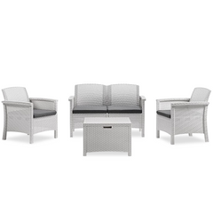 Ensemble de canapé 2 places style Rattan VENEZIA pour salon extérieur