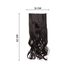 Extension 4 clips cheveux noirs ondulés de 50 cm de longueur Bande de cheveux