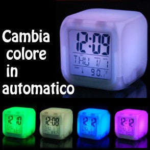 Reveil- cube numérique lumière qui change de couleurs