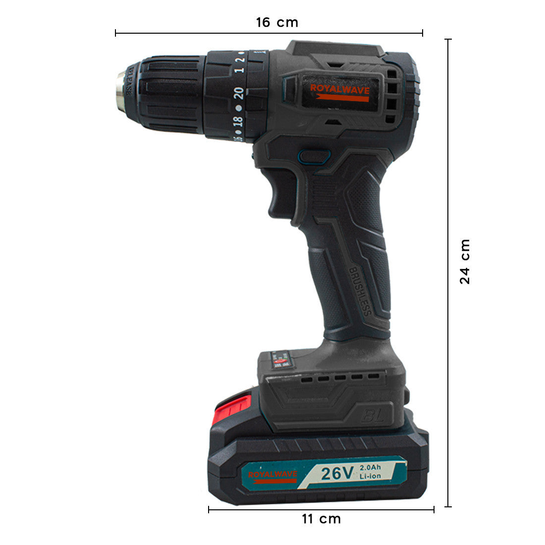 Perceuse-visseuse sans fil à double batterie avec percussion 26V et mallette