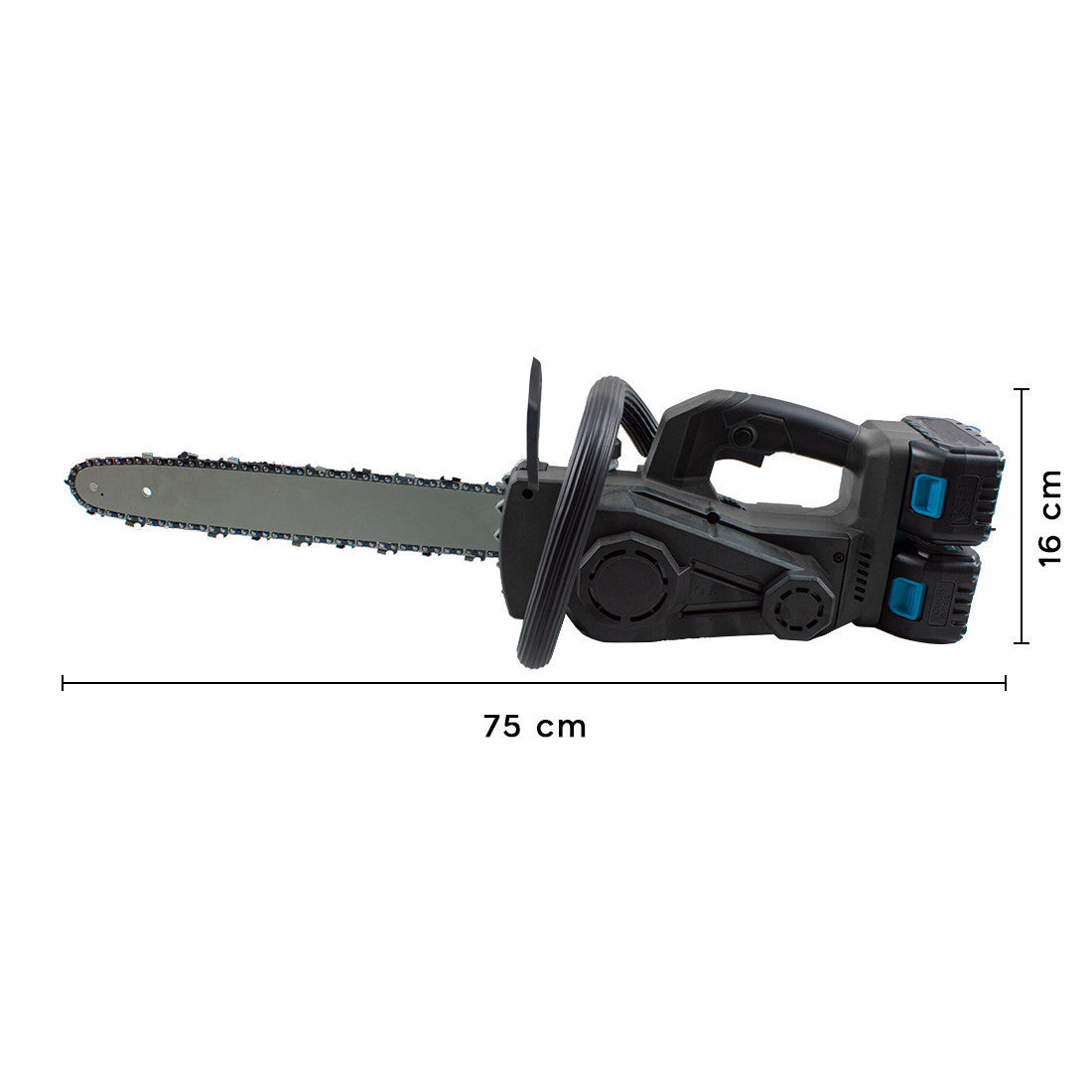 Tronçonneuse sans fil à double batterie 21V rechargeable Lame en acier de 45 cm