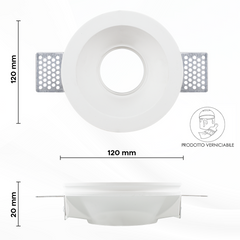 Douille encastrée en plâtre GS-5007 ronde blanche avec connexion GU10