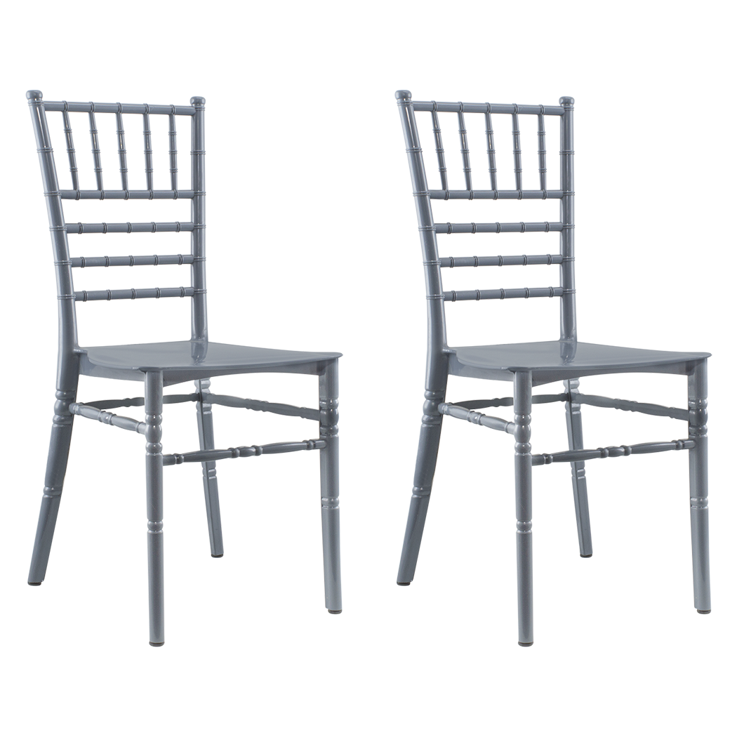 Pack 2 chaises Chiavari vintage grises chaise réception Chiavarina au classique