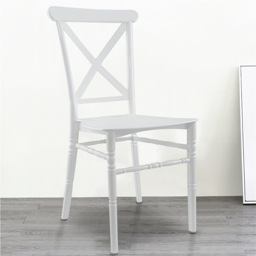 Ensemble 2 chaises Sidney blanches en polypropylène vintage pour la restauration