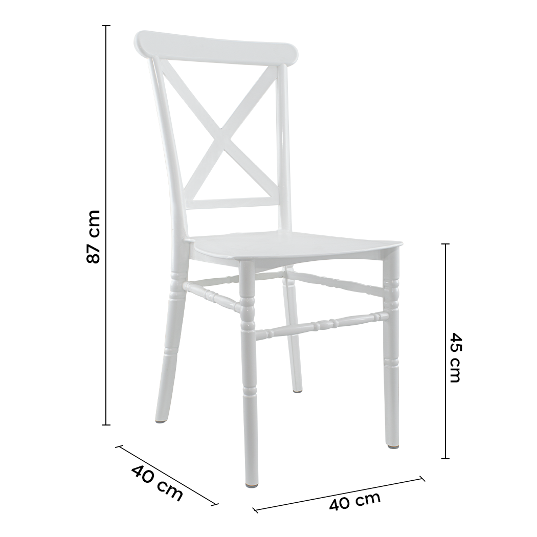 Ensemble 2 chaises Sidney blanches en polypropylène vintage pour la restauration