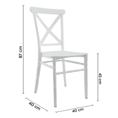 Ensemble 2 chaises Sidney blanches en polypropylène vintage pour la restauration
