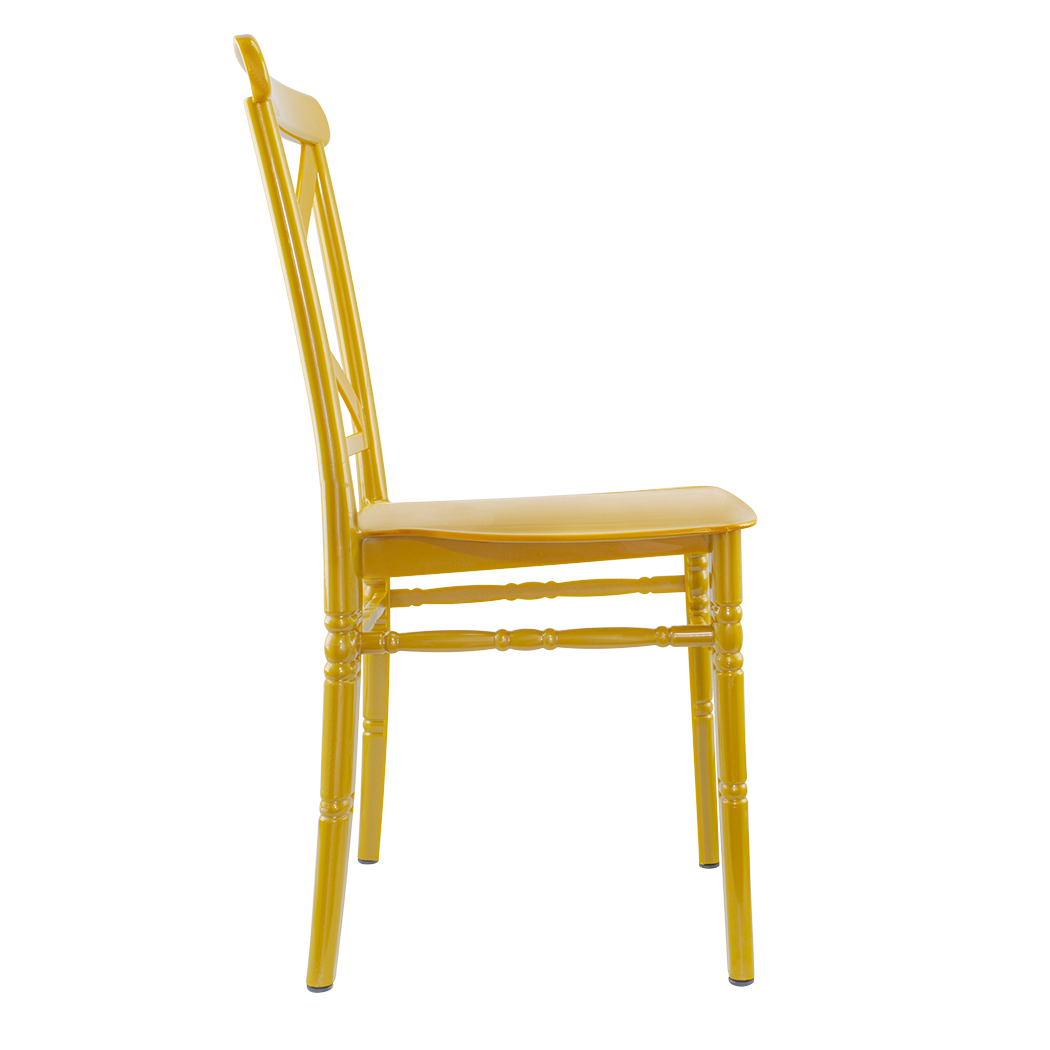 Ensemble 2 chaises Sidney Moutarde en polypropylène vintage pour restauration